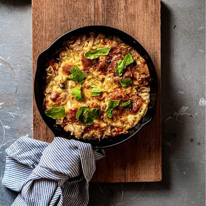 Image 3 of Meyer Pre-Seasoned Cast Iron 3 Piece Cookware Set - 26cm Frypan + 26cm Kadai with Interchangeable Lid