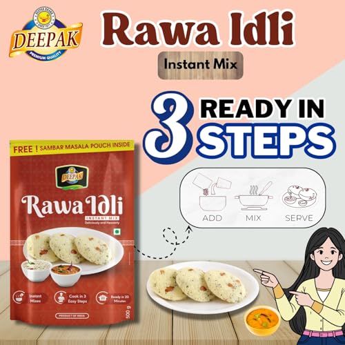 Image 5 of Deepak Rawa Idli Batter | Quick Breakfast | Instant Ready To Cook Idli | Ready-To-Make South Indian Snacks | No Added Color And Preservatives