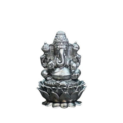 Image 1 of Default Title for the product Dista Silvers Antique Padmam Ganesh Right Trunk Sitting 67.51G