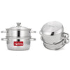 Image 1 of Default Title for the product Lifelong 2-Tier Steamer with Glass Lid and Riveted Handles 20 cm