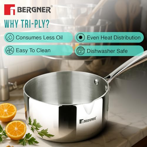 Image 7 of BERGNER Bergner Argent Triply Milkpan/Saucepan/Teapan 18cm 2.3 L