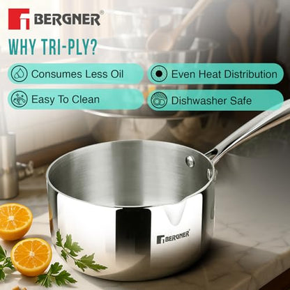 Image 7 of BERGNER Bergner Argent Triply Milkpan/Saucepan/Teapan 18cm 2.3 L