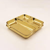 Image 1 of Default Title for the product Spillbox Stainless Steel Gold Tiffin Plates Pack of 2 20.5cm