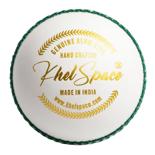 Image 4 of KHELSPACE KS Prime White Leather Cricket Ball for Practice & Training