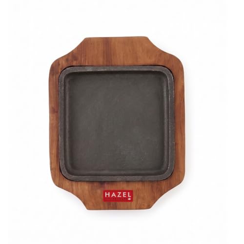 Image 6 of HAZEL Cast Iron Sizzler Plate with Wooden Base 5 Inch