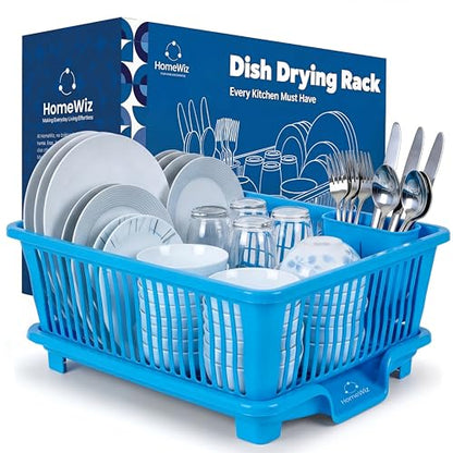 Image 2 of Blue for the product HomeWiz Plastic Dish Drying Rack 43x30x20 cm