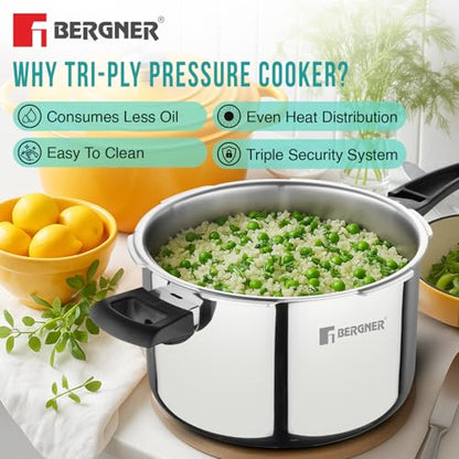 Image 6 of BERGNER Argent Elements Triply Stainless Steel Pressure Cooker