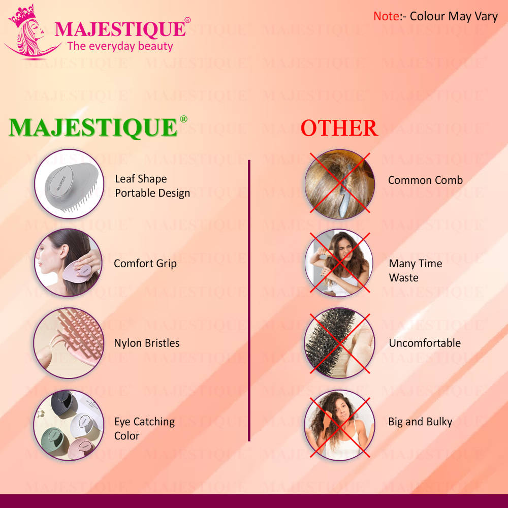 Image 5 of Majestique Leaf Shape Scalp Massager Hair Brush