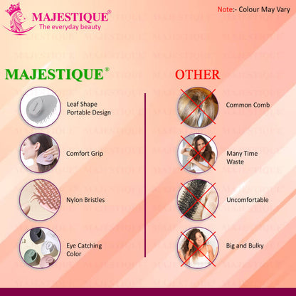 Image 5 of Majestique Leaf Shape Scalp Massager Hair Brush