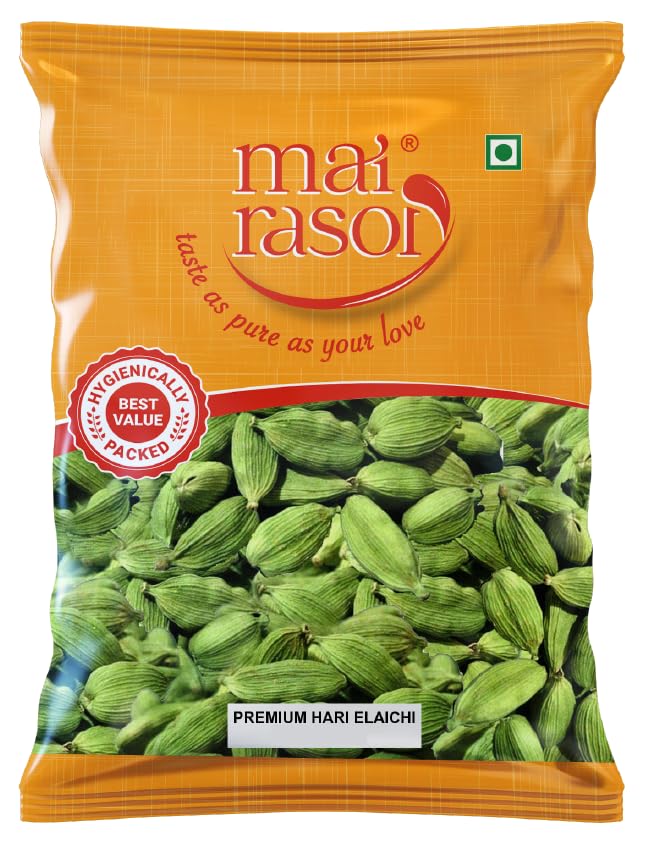 Image 1 of 100 gm / Pack of 1 for the product MAI RASOI Premium Green Elaichi, Cardamom Big,Yalakki Bold