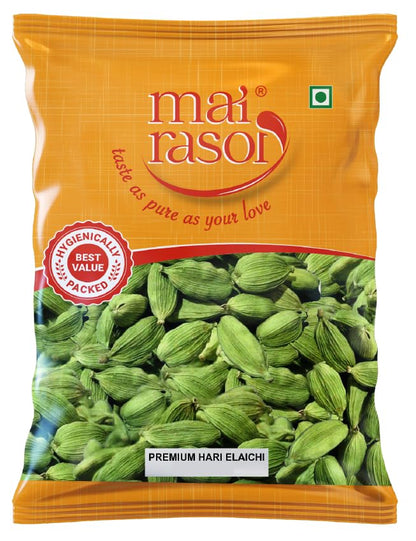 Image 1 of 100 gm / Pack of 1 for the product MAI RASOI Premium Green Elaichi, Cardamom Big,Yalakki Bold