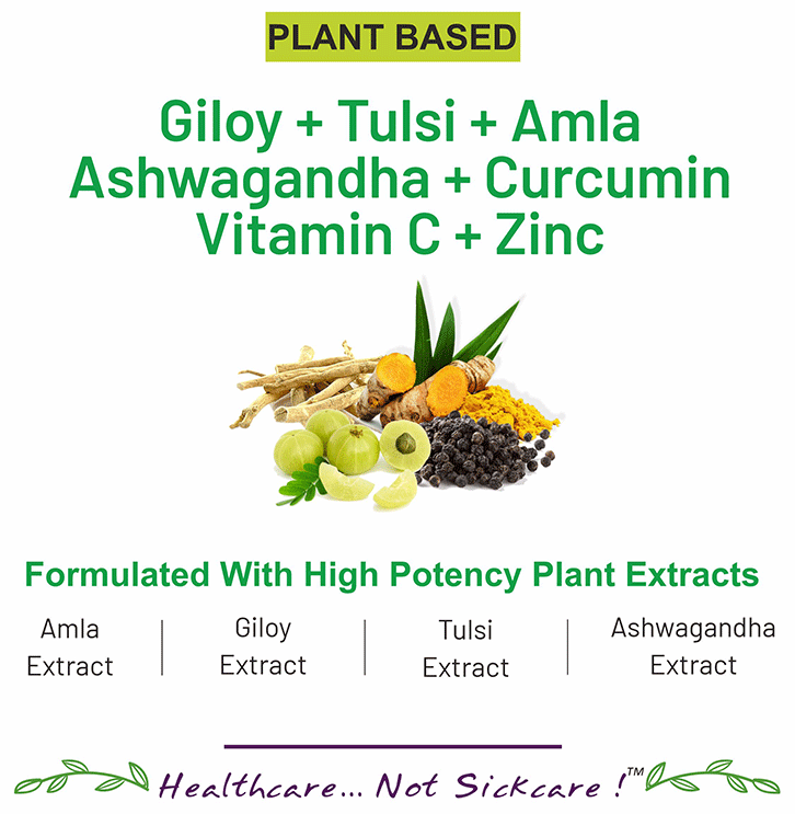 Image 7 of Bliss Welness Giloy + Tulsi + Amla + Ashwagandha + Curcumin Immunity Health Veg Tablet