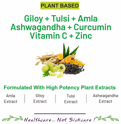 Image 7 of Bliss Welness Giloy + Tulsi + Amla + Ashwagandha + Curcumin Immunity Health Veg Tablet