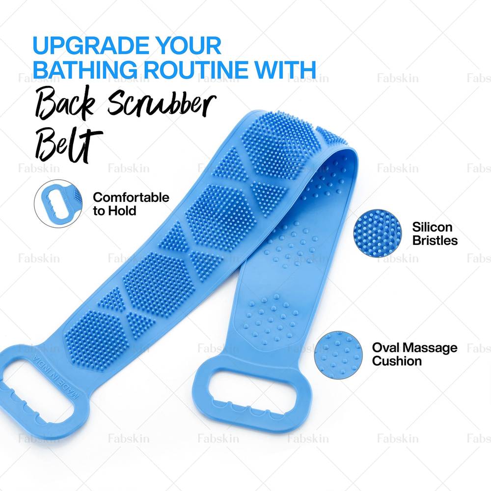 Image 2 of Fabskin Back Scrubber Belt Cleaning Exfoliating Bath Brush