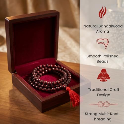 Image 6 of Red Sandalwood Mala | Lal Chandan Mala 108 Beads