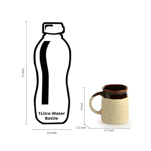 Image 7 of ExclusiveLane Cocoa Rims Studio Pottery Ceramic Coffee Mugs Set of 2
