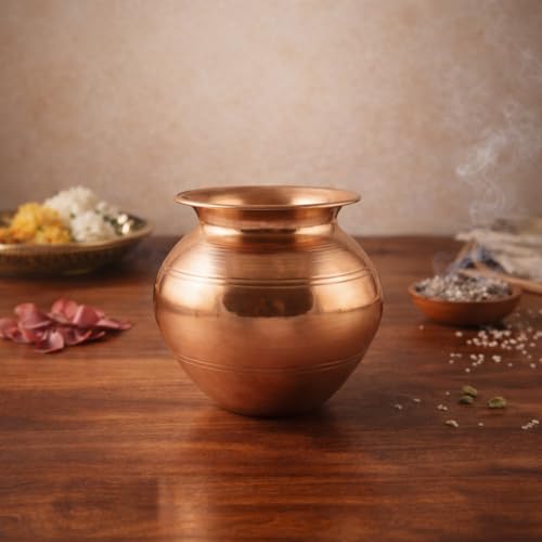 Image 9 of SF STEEL FACTORY Pure Copper Lota for Drinking Water Ayurvedic Tamra Jal Vessel Copper Kalash for Pooja & Health