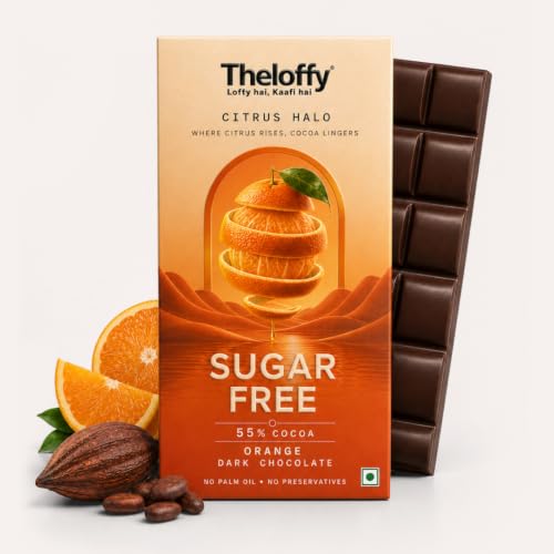Image 1 of Default Title for the product THELOFFY Sugar Free Orange Dark Chocolate 55% Cocoa 100 g