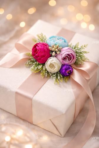 Image 6 of Divyakosh Decorative Peony Flower Bunch Set | Package Contains 6 Artificial Flower Bunches for Wedding, Trousseau & Gift Packing