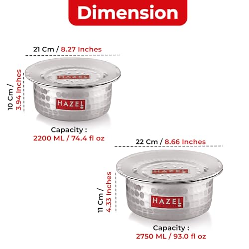 Image 5 of HAZEL Aluminium Tope Set with Lid 1L, 1.4L, 1.8L, 2.2L & 2.75L