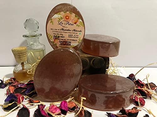 Image 1 of Pack of 1 for the product Le Pura Saffron Handmade Bathing Soap | Enriched with Pure Saffron, Natural Oils & Herbal Extracts | 100g (Pack of 5+1)