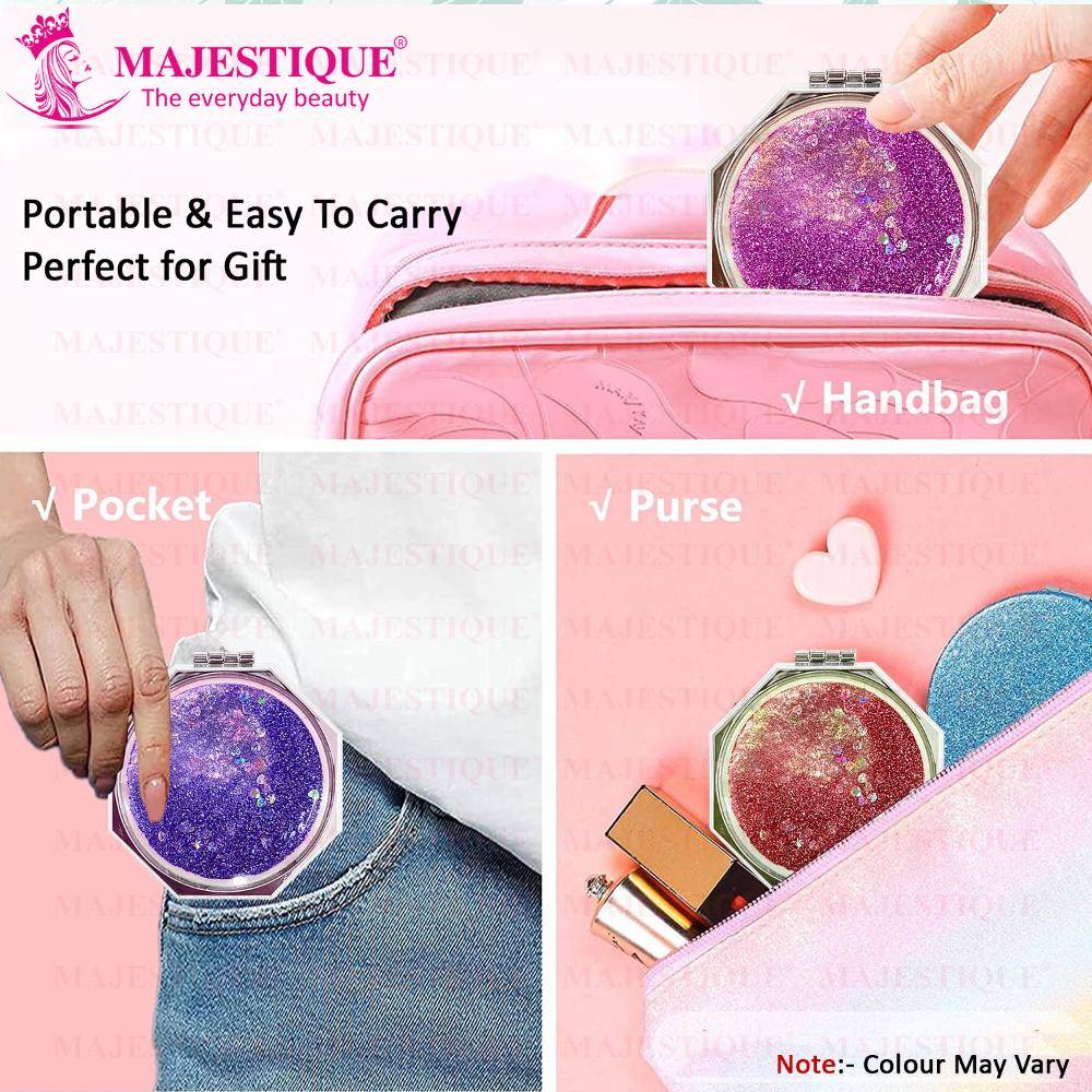 Image 4 of Majestique Dual Side Hexaglitter Pocket Mirror