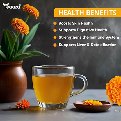 Image 5 of Teaaza Marigold Flower Tea | Natural Sun Dried Marigold Flower 100 Grams, 200 Cups