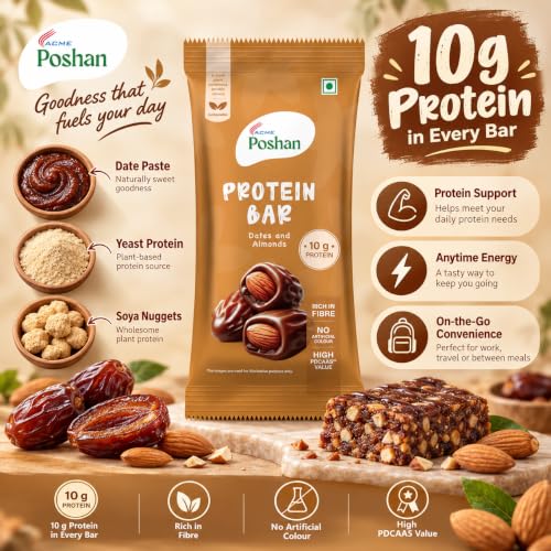 Image 2 of Acme Poshan High Protein Bar - Dates & Almonds | 50g
