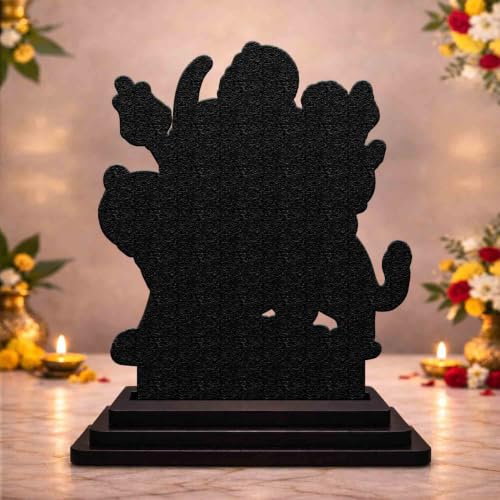 Image 2 of Maa Durga Wooden MDF Printed Idol with Stand, 4 x 5 Inch, Pooja Room Decor, Home Temple Mandir Decoration, Religious Gift