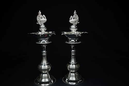 Image 4 of Dista Silvers Peacock Design Fancy Pair Diya 350g