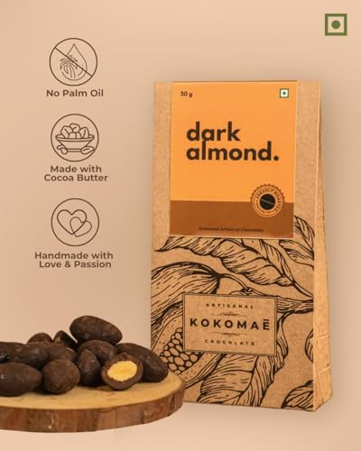 Image 3 of KOKOMAE Dragess Dark Chocolate Coated Almonds 50g Pack of 2