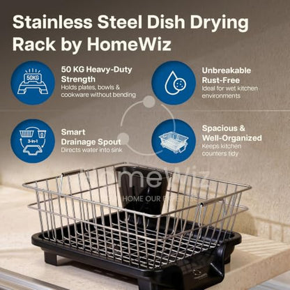 Image 4 of HomeWiz Dish Drying Rack 40×32×16 cm