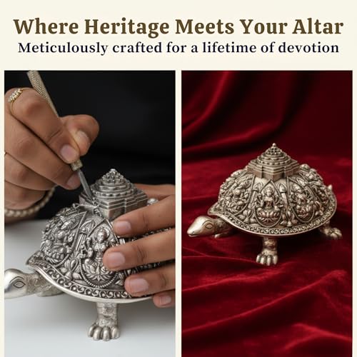 Image 7 of Dev Aastha 999 Pure Silver Plated Ashta Lakshmi Tortoise Idol (2 Inch)