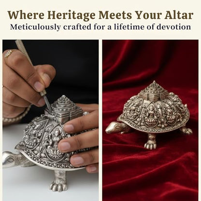 Image 7 of Dev Aastha 999 Pure Silver Plated Ashta Lakshmi Tortoise Idol (2 Inch)