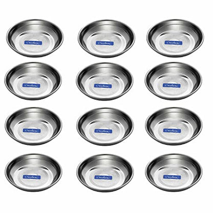 Image 4 of neelam Stainless Steel Diamond Halwa Plate Set of 12, 9.8 cm