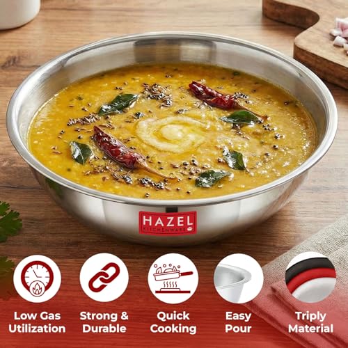 Image 25 of HAZEL Triply Stainless Steel Tasla Kadai
