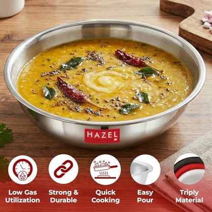 Image 25 of HAZEL Triply Stainless Steel Tasla Kadai