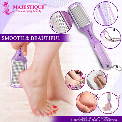 Image 3 of Majestique Foot Scraper for Callus & Heel Removal - Dry & Wet Pedicure Tool - Color May Vary