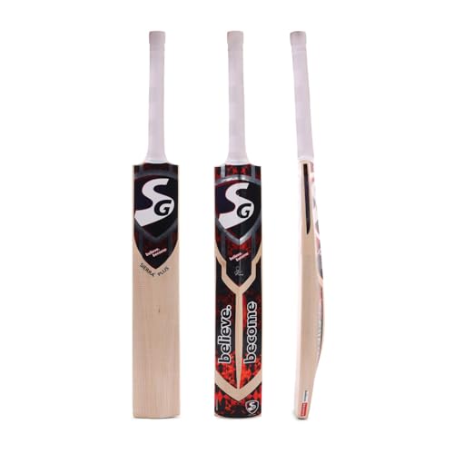 Image 4 of SG Sierra Plus Kashmir Willow Cricket Bat, Short Handle, Black and Red Design