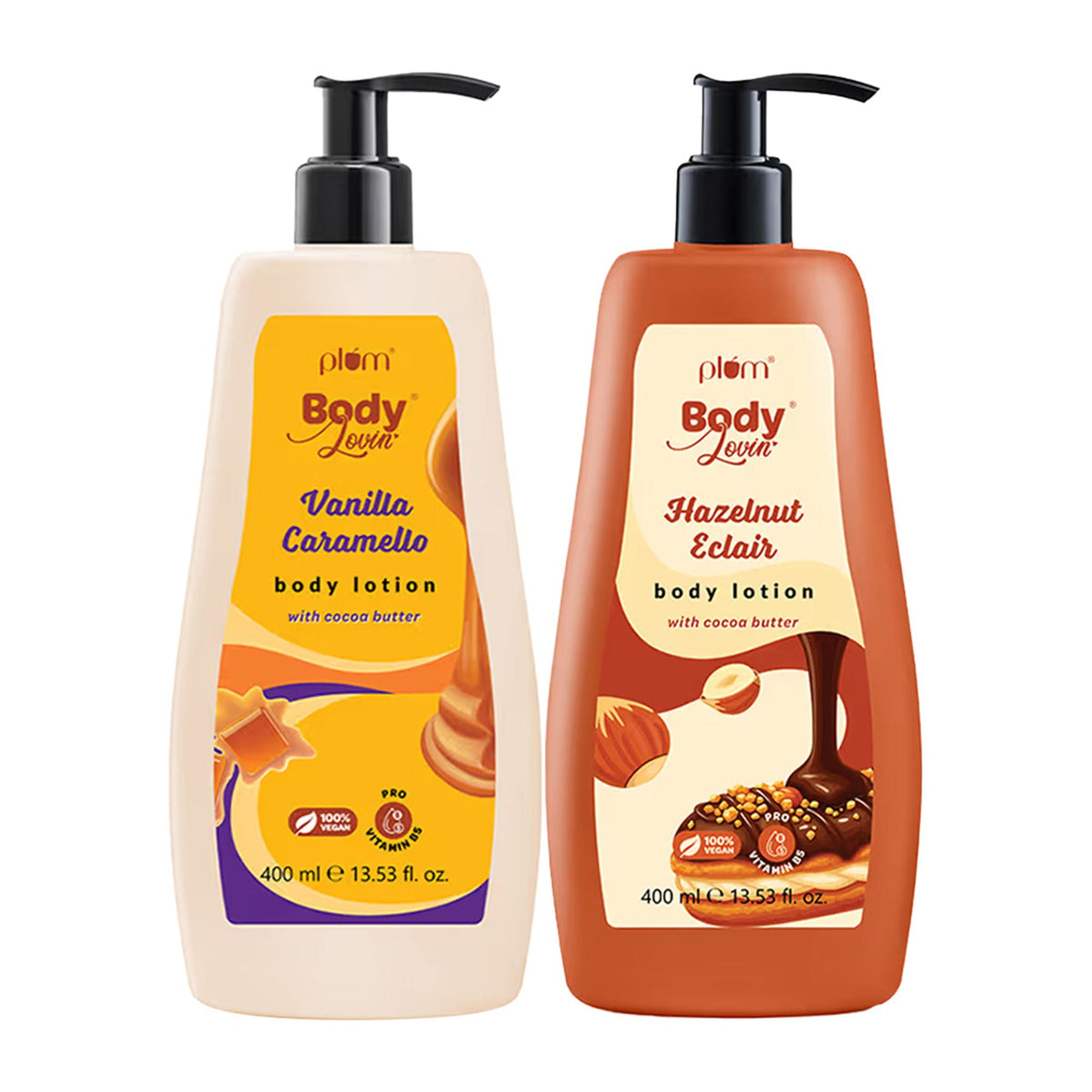 Image 1 of combo / Pack of 1 for the product Plum BodyLovin’ Intensely Moisturising & Lightweight Body Lotion Duo Hazelnut & Vanilla Scents