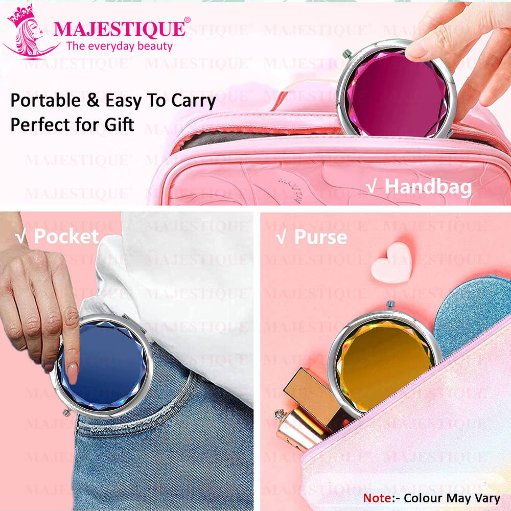 Image 4 of Majestique Crystal Edge Beauty Folding Mirror With Magnification