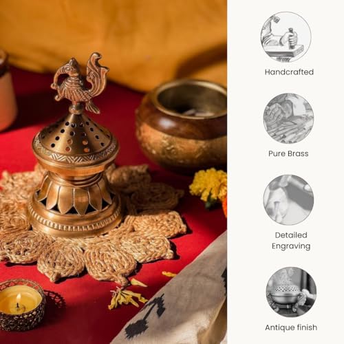 Image 4 of Ritualistic Konark Brass Loban Lamp