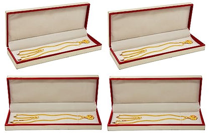 Image 1 of Default Title for the product atorakushon Satin Long Chain Box Jewellery Organizer Locker Box Maroon 4 Pieces