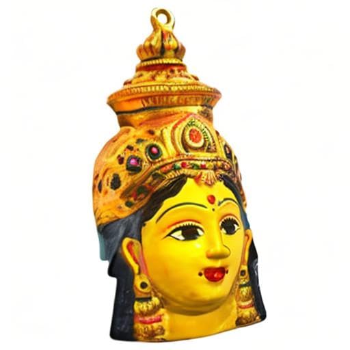 Image 6 of Generic Aluminum Varalakshmi Gowri Face 5 inch Size (Yellow) (Aluminium)