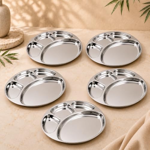 Image 12 of Small-5 for the product Spillbox Stainless Steel Tiffin Plate