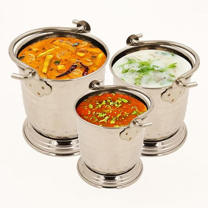 Image 2 of Spillbox Stainless Steel Serving Bucket Mini Set of 3