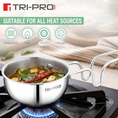 Image 6 of BERGNER TriPro TriPly Stainless Steel Tadka Pan 12cm 500ml