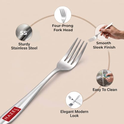 Image 5 of HAZEL Stainless Steel Fork Set of 6 16cm