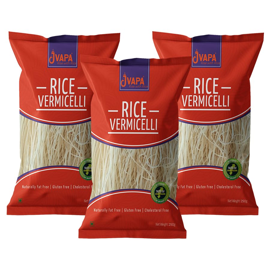 Image 1 of Pack of 1 for the product JVAPA Rice Vermicelli (Long Thin Noodles) 750 gm (250g x Pack of 3)