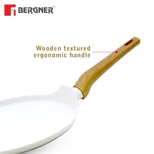 Image 6 of BERGNER Naturally Forged Aluminum 28cm Pancake Pan/Dosa Tawa with Marble Non-Stick Coating